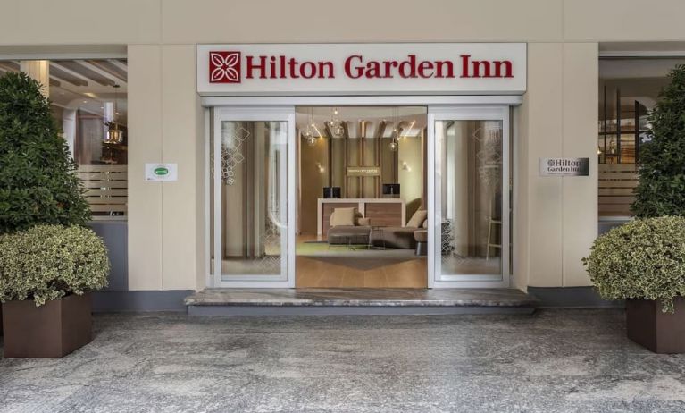 Hotel entrance at Hilton Garden Inn Padova City Centre.