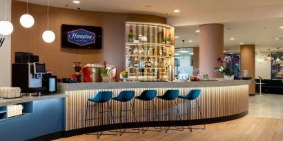 Hotel bar at Hampton By Hilton Budapest City Centre.