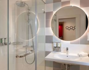 Guest bathroom at Hampton By Hilton Budapest City Centre.