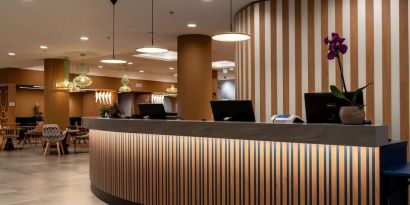 Hotel reception at Hampton By Hilton Budapest City Centre.