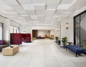 Lobby and coworking lounge at Hyatt Regency Boston/Cambridge.