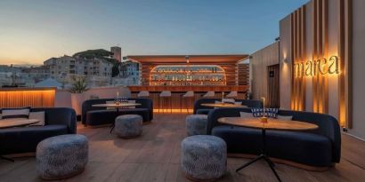 Rooftop terrace at Canopy By Hilton Cannes.