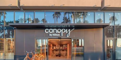 Hotel entrance at Canopy By Hilton Cannes.