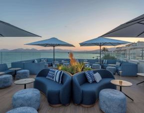 Rooftop seating at Canopy By Hilton Cannes.