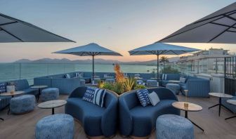 Rooftop seating at Canopy By Hilton Cannes.