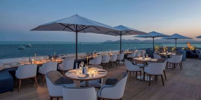 Rooftop dining at Canopy By Hilton Cannes.