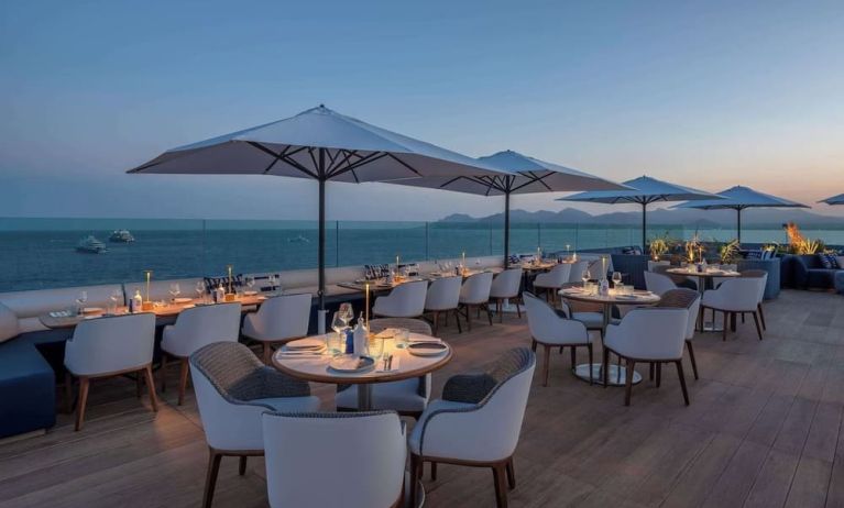 Rooftop dining at Canopy By Hilton Cannes.