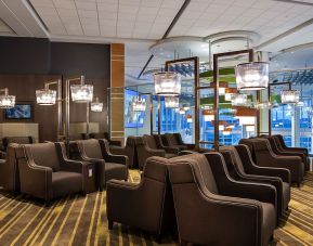 Comfortable lounge seating at Plaza Premium Lounge, Domestic Gate B15 (YVR).