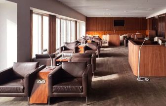 Ample seats with natural light perfect for coworking at Blush Lounge By Plaza Premium Group, Departures (LHR).