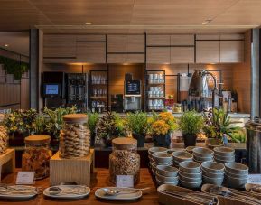 An array of food selection available at Plaza Premium Lounge, Near Gate 35 - Terminal 1 (HKG).