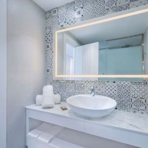 Guest bathroom at Hilton Skanes Monastir Beach Resort.