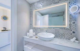 Guest bathroom at Hilton Skanes Monastir Beach Resort.