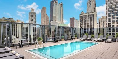 Rooftop pool at Viceroy Chicago.