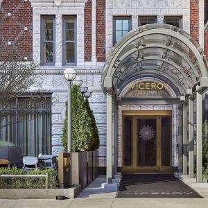 Hotel entrance at Viceroy Chicago.