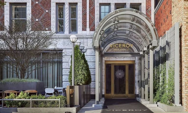 Hotel entrance at Viceroy Chicago.