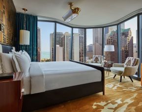 Romantic king room at Viceroy Chicago.