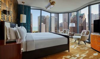 Romantic king room at Viceroy Chicago.