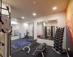 Fully equipped fitness center at The Lodge - Putney Hotel.