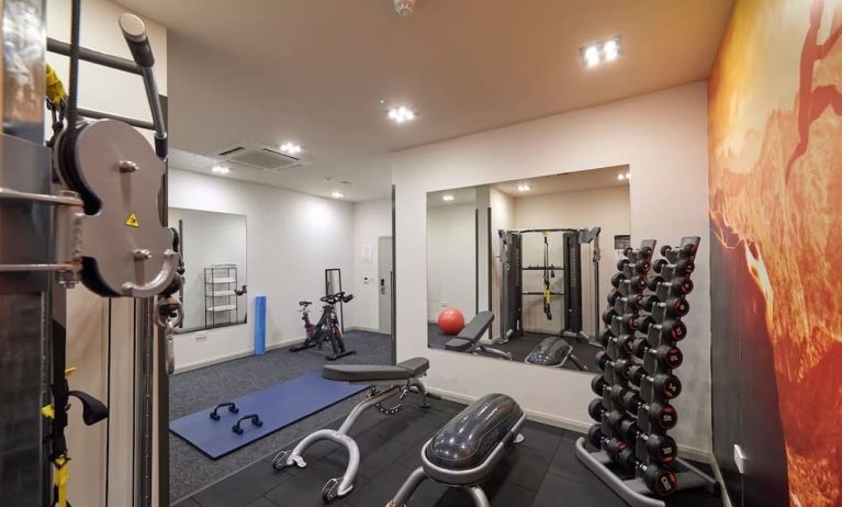 Fully equipped fitness center at The Lodge - Putney Hotel.