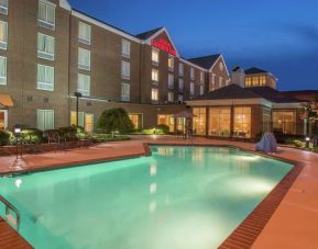 Refreshing outdoor pool at Hilton Garden Inn Macon / Mercer University.
