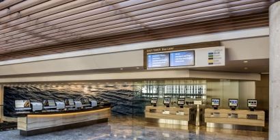 Self check-in and check-out kiosk available at Hyatt Regency Chicago.