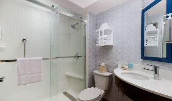 Guest bathroom with shower at Hampton Inn By Hilton Fort Lauderdale-Cypress Creek.