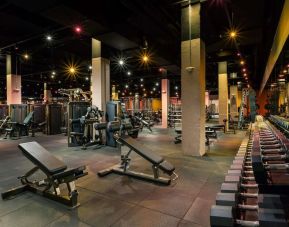 Well-equipped fitness center at Hilton Boston Park Plaza.