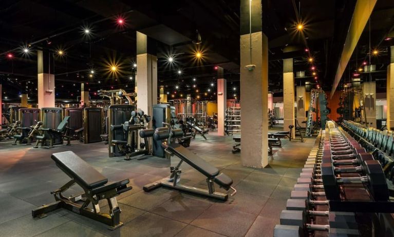 Well-equipped fitness center at Hilton Boston Park Plaza.