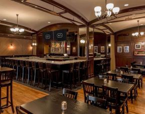 Hotel bar perfect for coworking at Hilton Boston Park Plaza.