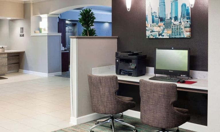 Business center at Residence Inn Kansas City Overland Park.