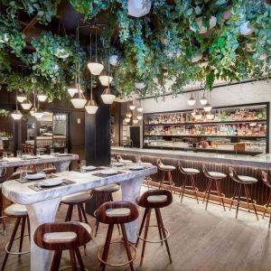 Dining area perfect for coworking at The James New York, NoMad.