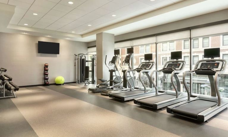 Fitness facility at Home2 Suites By Hilton Chicago River North.
