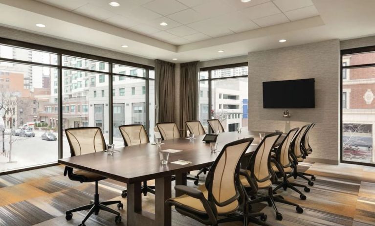 Meeting room at Home2 Suites By Hilton Chicago River North.
