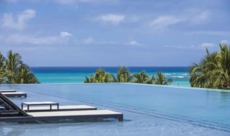 Refreshing infinity pool at Alohilani Resort Waikiki Beach.
