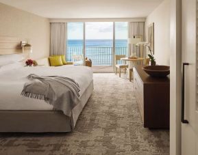 Day use room with balcony and ocean view at Alohilani Resort Waikiki Beach.