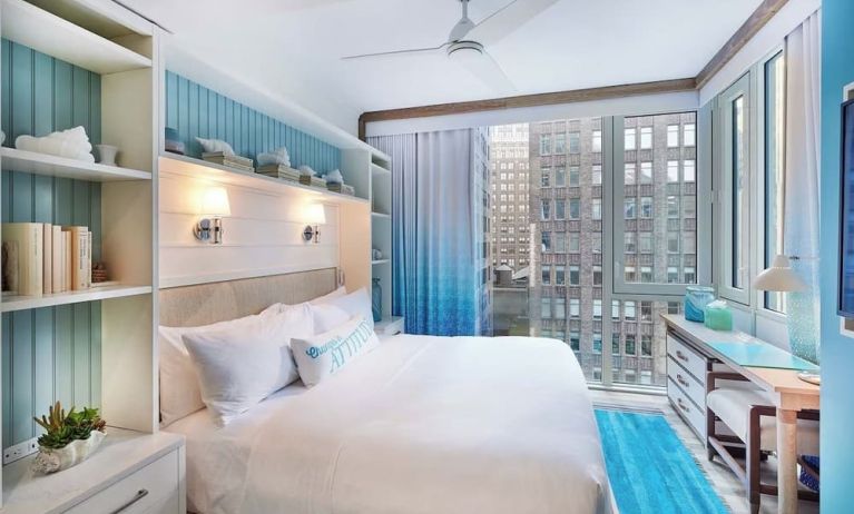 King bed with city views at Margaritaville Resort Times Square.