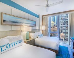 Day room with queen beds at Margaritaville Resort Times Square.