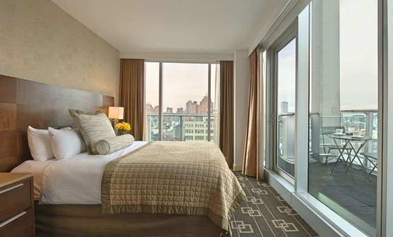 Day use room with city views at Wyndham Garden Chinatown NYC.