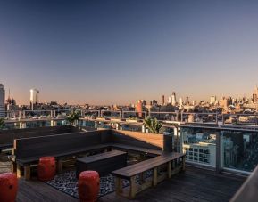 Rooftop terrace at Wyndham Garden Chinatown NYC.