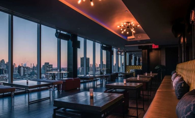 Bar with city view at Wyndham Garden Chinatown NYC.