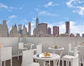 Rooftop dining at Wyndham Garden Chinatown NYC.