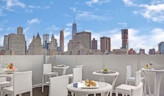 Rooftop dining at Wyndham Garden Chinatown NYC.