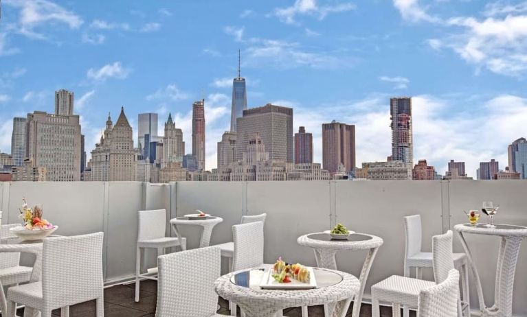 Rooftop dining at Wyndham Garden Chinatown NYC.