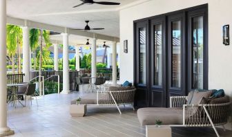 Seats in the veranda perfect for coworking at Renaissance Boca Raton Hotel.
