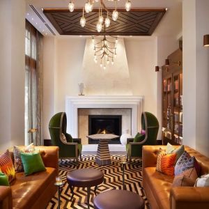 Lobby and coworking lounge at The Plaza Pioneer Park, El Paso.