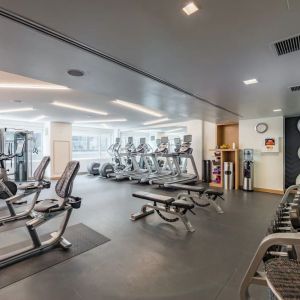 Fitness center at The Envoy Hotel, Autograph Collection.