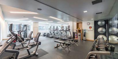 Fitness center at The Envoy Hotel, Autograph Collection.