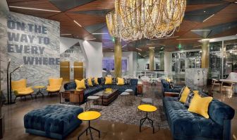 Lobby and coworking lounge at The Envoy Hotel, Autograph Collection.