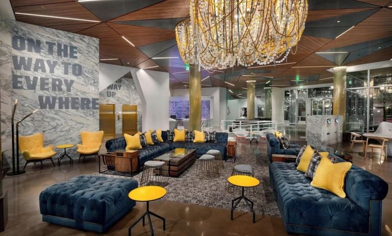 Lobby and coworking lounge at The Envoy Hotel, Autograph Collection.