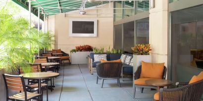 Patio perfect for coworking at Hampton Inn Philadelphia Center City - Convention Center.